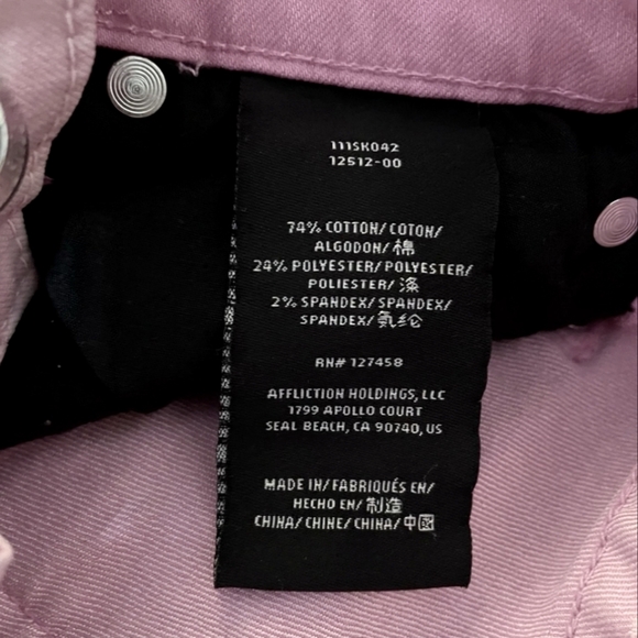 NWT Women's Affliction Raquel Maxine Pink Skinny Jeans - Picture 6 of 16